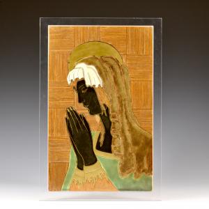 Plaque depicting an orant Madonna - Giovanni Gariboldi, Richard-Ginori Ceramic Society, 1930s